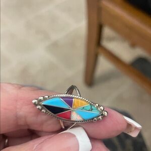 Colorful Geometric Inlay Ring